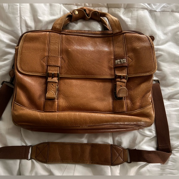 L.L. Bean Bags Ll Bean Leather Briefcasemessenger Bag Poshmark